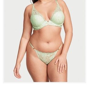 NWT VS lace underwear mint green